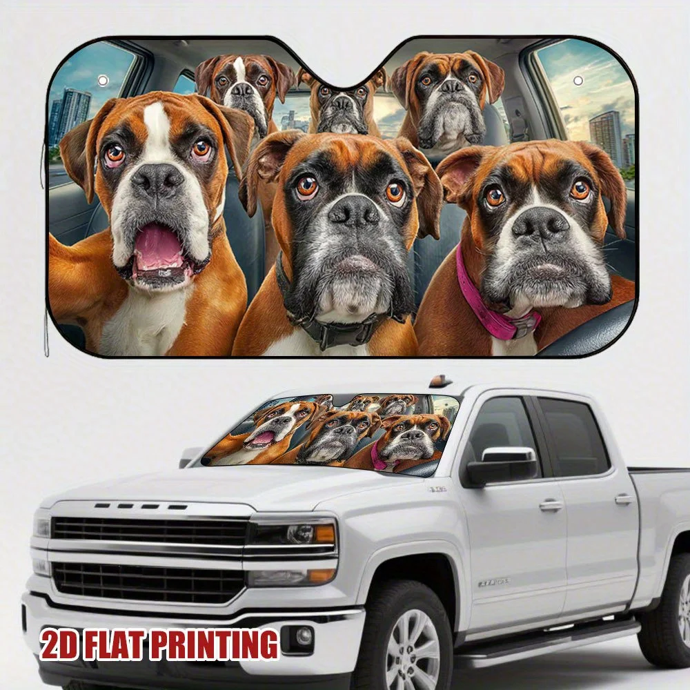 

1 шт., забавные боксерские собаки, езда на автомобиле, солнцезащитный козырек премиум-класса для автомобиля, легкий и прочный, сохраняет ваш автомобиль