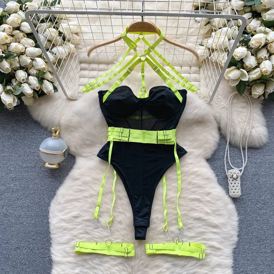 النساء Hotsweet الجوف خارج خمر الرسن ضمادة داخلية شيك أكمام حللا سليم الأعلى السروال القصير الصيف الشاطئ مثير الملابس #3