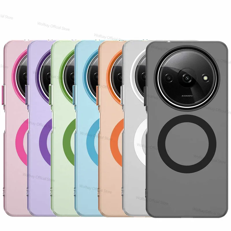 For Xiaomi Redmi A3 Case Magsafe Wireless Charging Cover Xiaomi Redmi A3 4G Matte TPU Protector Phone Bumper For Xiaomi Redmi A3