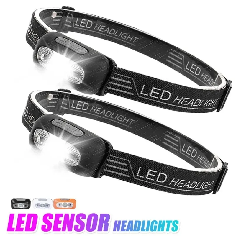 Mini LED Sensor Headlamp Body Motion Sensor Headlight 3 Modes USB Rechargeable Torches Light Outdoor Waterproof Camping Lights