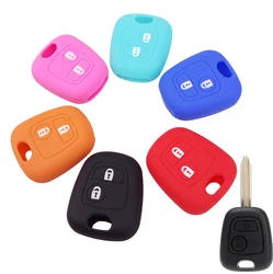 2 Button Silicone Key Cover For Citroen C1 C2 C3 C4 Xsara Picasso For Peugeot 106 107 206 207 307 Fortoyota Aygo Remote Case Fob