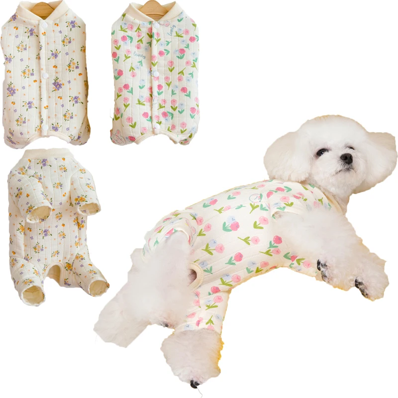 

Warm Cotton Pet Dog Clothes Winter For Small Dogs Wrapped Belly Girls Dog Jumpsuit Pajamas Chihuahua Puppy Cat Onesie Pijamas XL