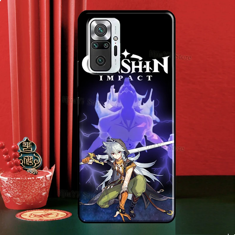 Razor Genshin Impact fanart Case For Xiaomi Redmi Note 12 Pro 11 9 8 10 Pro 9S 10S 11S 12S Redmi 12C 9C 10A 10C Cover