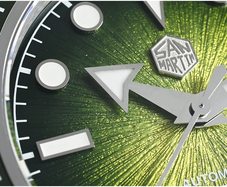 San Martin Orologio da sub da uomo Orologio da polso meccanico automatico Zaffiro 20Bar Lunetta in ceramica Lume Miyota 9015 Quadrante JianZhan sfumato