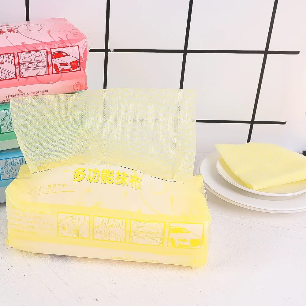 80pcs/pack Removable Dish Washing Cloth Kitchen Towels Dishcloth Non-woven Fabric Household Cleaning Cloth Disposable Wipes