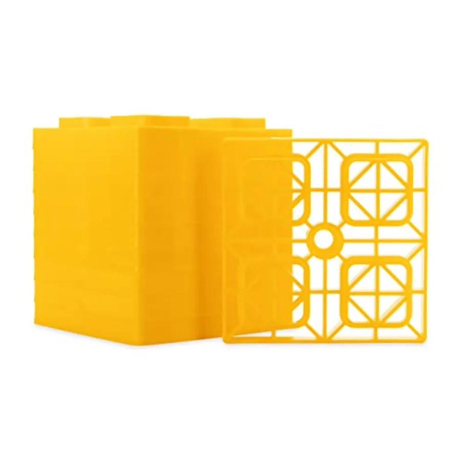 

Heavy Duty Leveling Blocks for Single/Double Wheels, Hydraulic Tongue Jacks Yellow High-Density Polyethylene 10-Pack