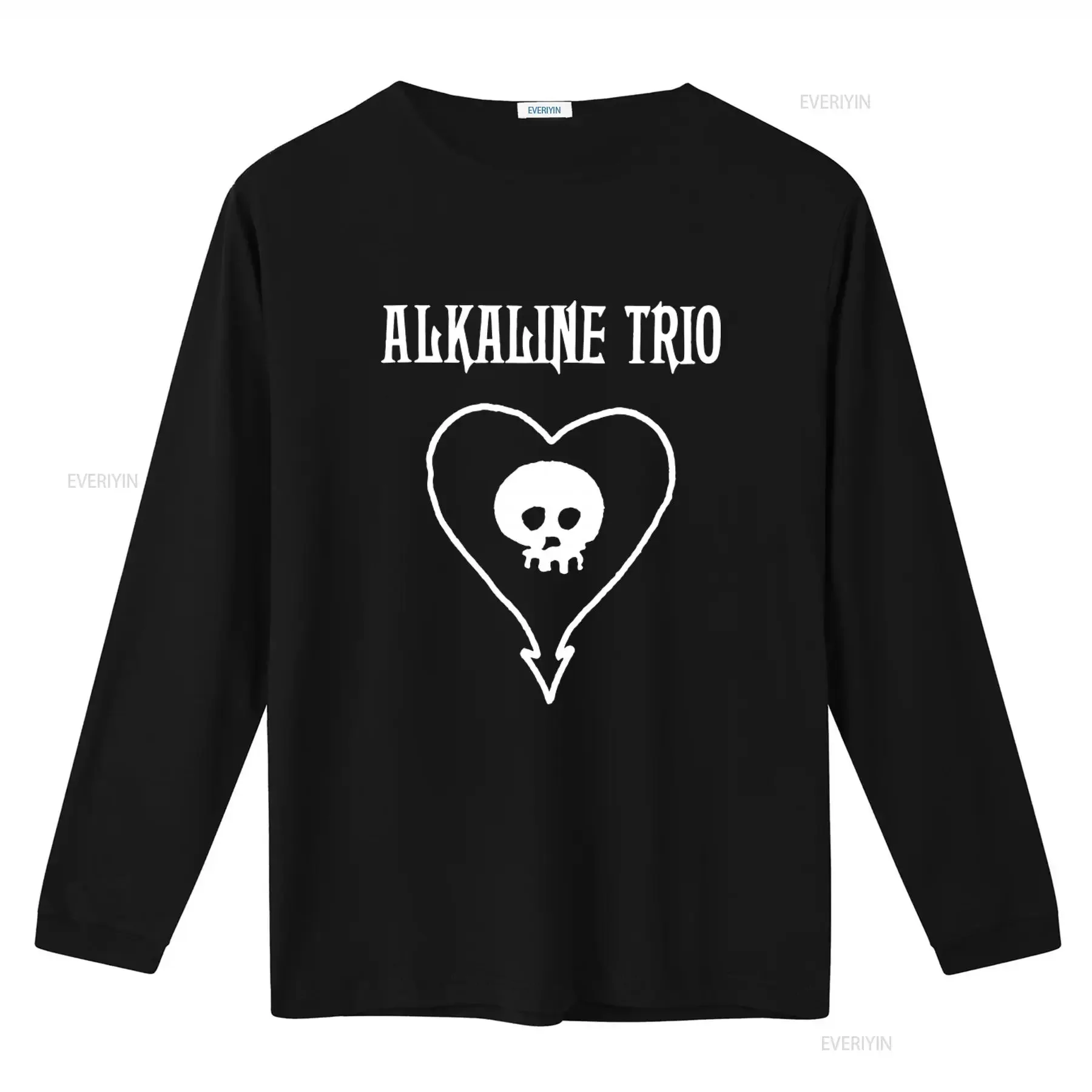 Alkaline Trio Simple Heart Skull Logo Print T Shirt Casual Fashion vintage Washed Versatile Comfortable Soft Stylish Unisex