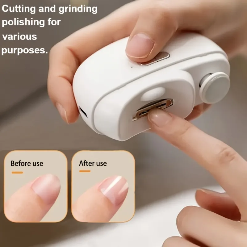 USB Rechargeable Electric Nail Clipper With Anti-Pinch, Polishing, Grinding, And Illumination Functions, Portable