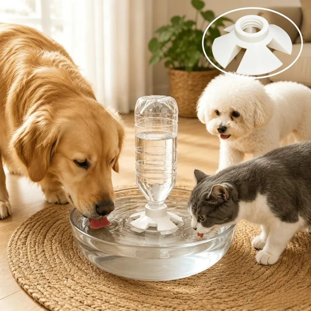 3D Printed Pet Water Dispenser Anti-Slip Design Anti-Float Design Bottle Adapter Automatic Dispensing Universal