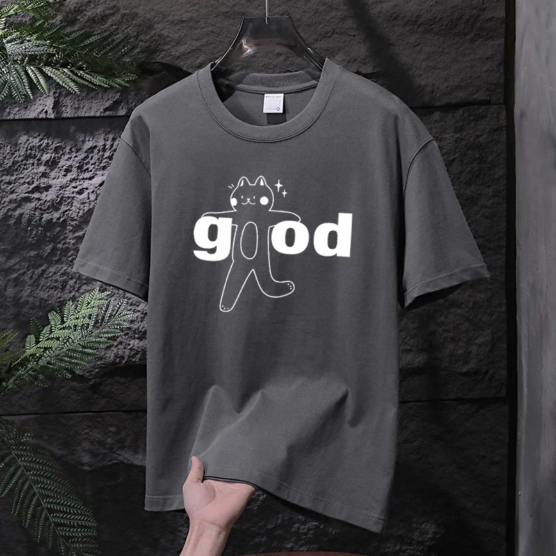 

Cartoon Cotton Short-sleeved Cotton Printed Men's T-shirt Summer Cotton Cool Trendy Lapel Short-sleeved Handsome Men's and Women