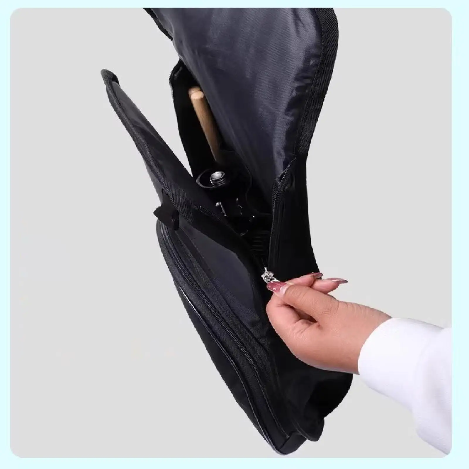 

12" Dumb Drum Bag Storage Bag Portable Padded Holder with Zipper with Adjustable Shoulder Strap Black Pouch for Dumb Drum Pad
