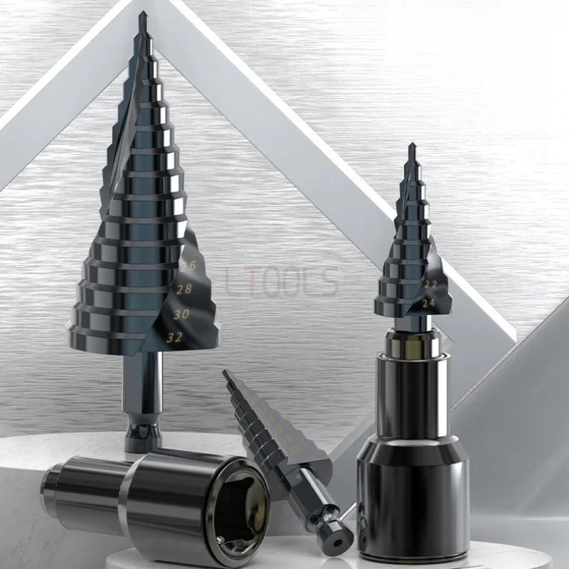 

1 Pcs Multi Specification Bench Drilling Stepped Drill Bit Spiral Groove Quick Household Hand Electric Straight Groove Cut Tools
