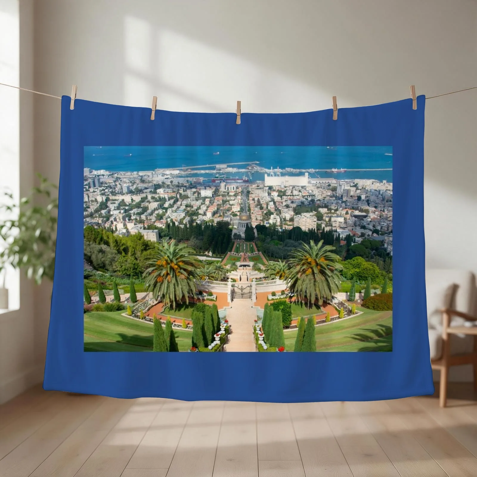 Bahai garden Throw Blanket couch cozy soft plush fuzzy picnic outdoor blanket