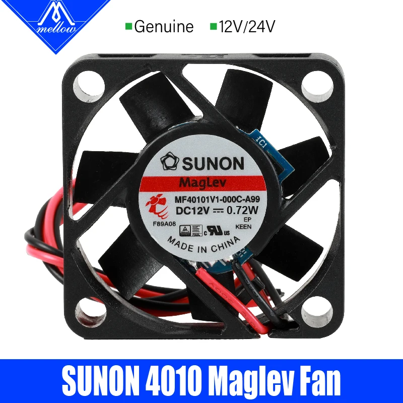 Mellow Sunon 12V/24V 3D Printer Small Cooling Magnetic Suspension Bearing 4010 Fan Cooling Extruder Hotend BLV MGN Cube Ender 3