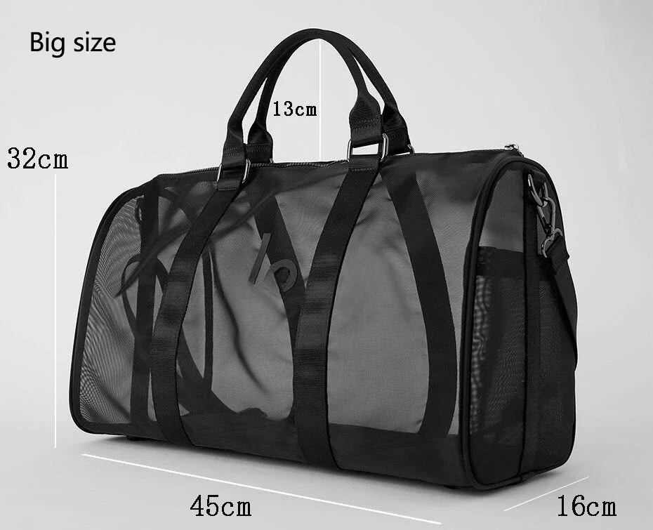 Fashion Yoga Transparent Mesh Bag Luggage Bag Yoga Fitness Bag Sports Women\'s Bag Outdoor Fitness Bag Travel Diagonal Cross Bag