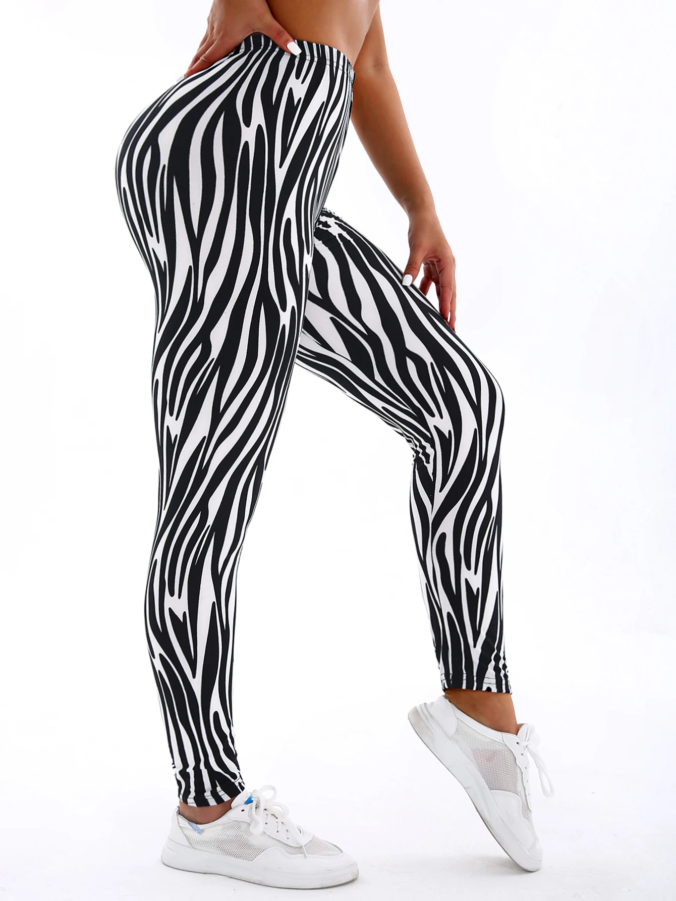 Casual elegante escovado de alta elasticidade sexy apertado encaixe irregular listrado leggings esportes emagrecimento calças yoga