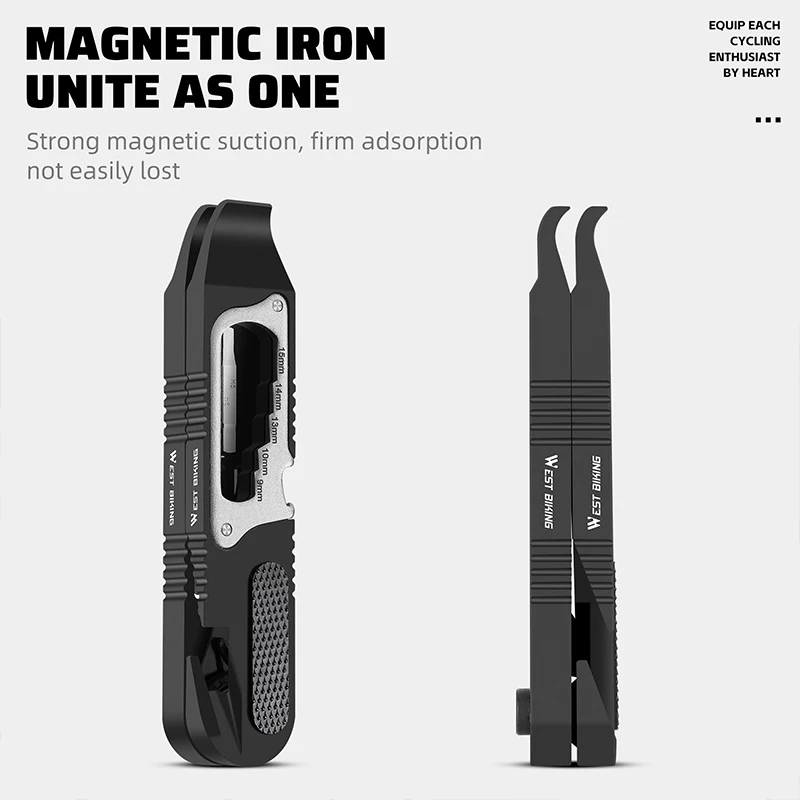 WEST BIKING 8 In 1 Multitool Tire Lever Portable Hex Wrench Set Ratchet Wrench Kit With Bike Tire Repair Patch Bicycle Gadgets