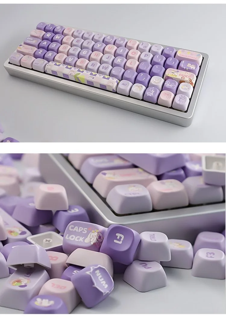 MOA Profile Keycap Cute Rabbit Gift PBT Keycaps 134 Keys Cute Key Cap Dye Sublimation Mechanical Gaming Keyboard Keycap MX Switc