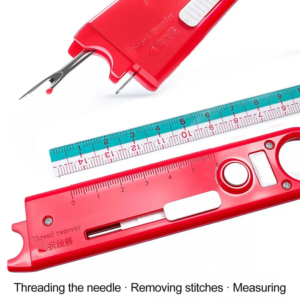 Needle Threading Accessory 2 Pcs 4-in-1 Sewing Threader Tool Set with Seam Remover Magnifying Glass Magnetic Guide Needle - view 6