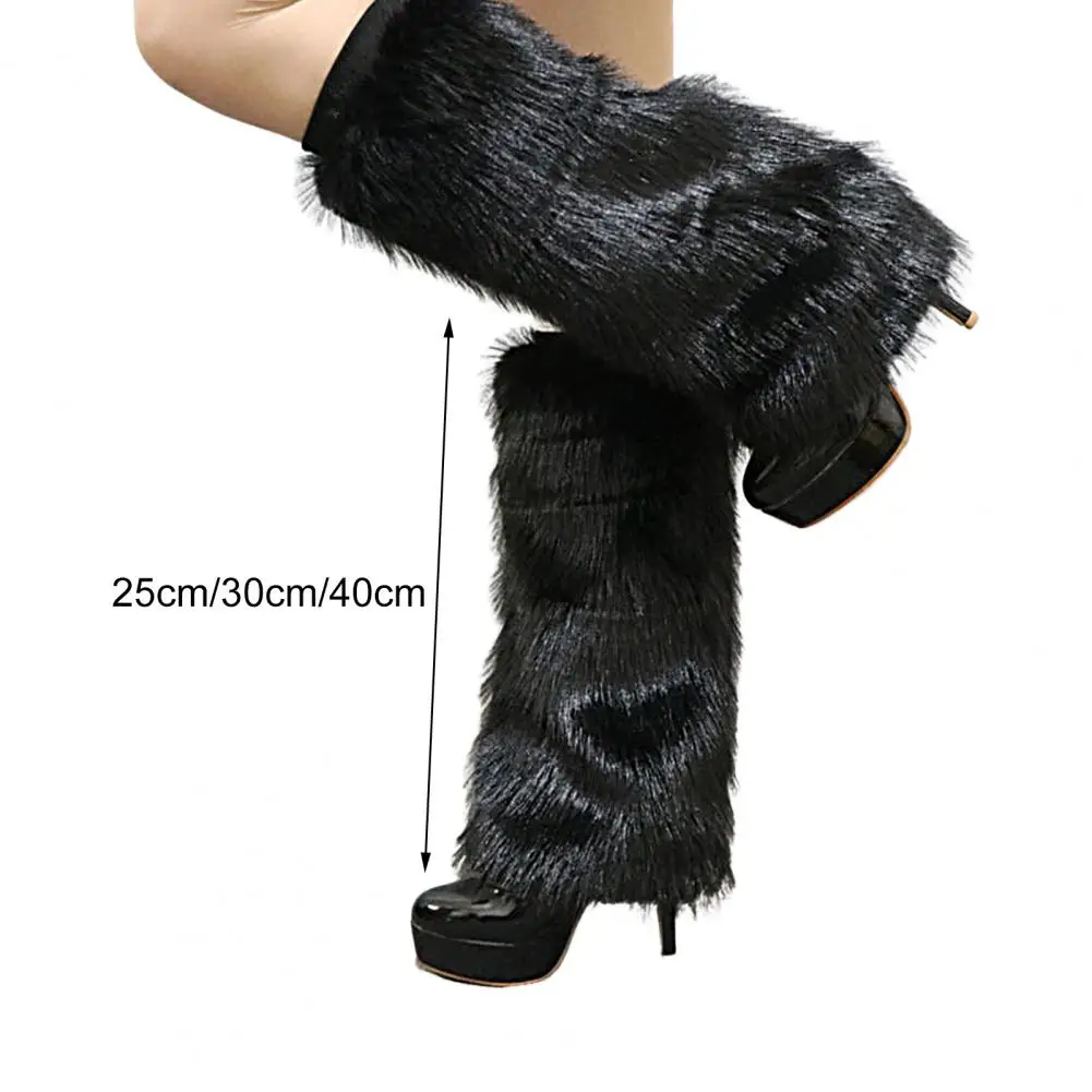 Women Faux Fur Leg Warmers Women Fall Leggings Jk Boots Stocking Girls Lolita Punk Boot Cover Harajuku Fur Foot Warming Cover