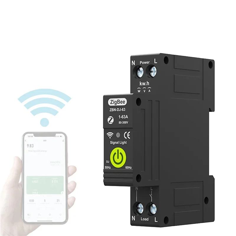 

ABGR-2X Tuya Zigbee Интеллектуальный автоматический выключатель Синхронизация Фотоэлектрический двунаправленный измерительный счетчик энергии Автоматическое записывание