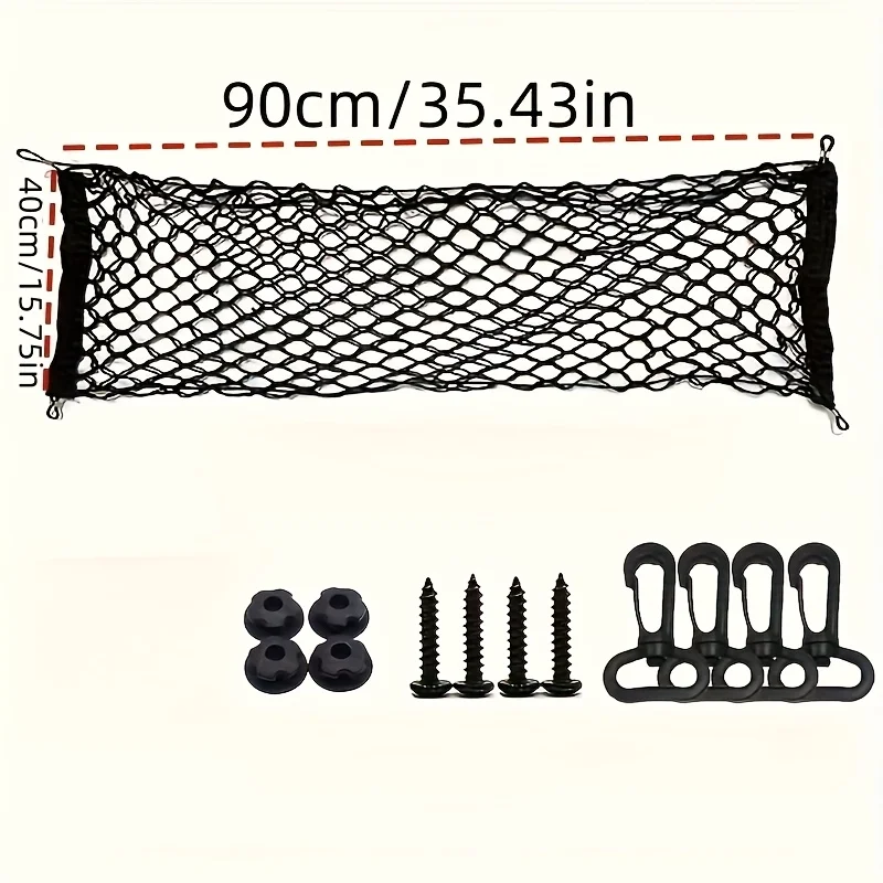 Verstellbares und erweiterbares Kofferraumnetz, Kofferraum-Aufbewahrungsnetz, Kofferraum-Organisationsnetz. Größe: 90CM * 40CM – Detail 4