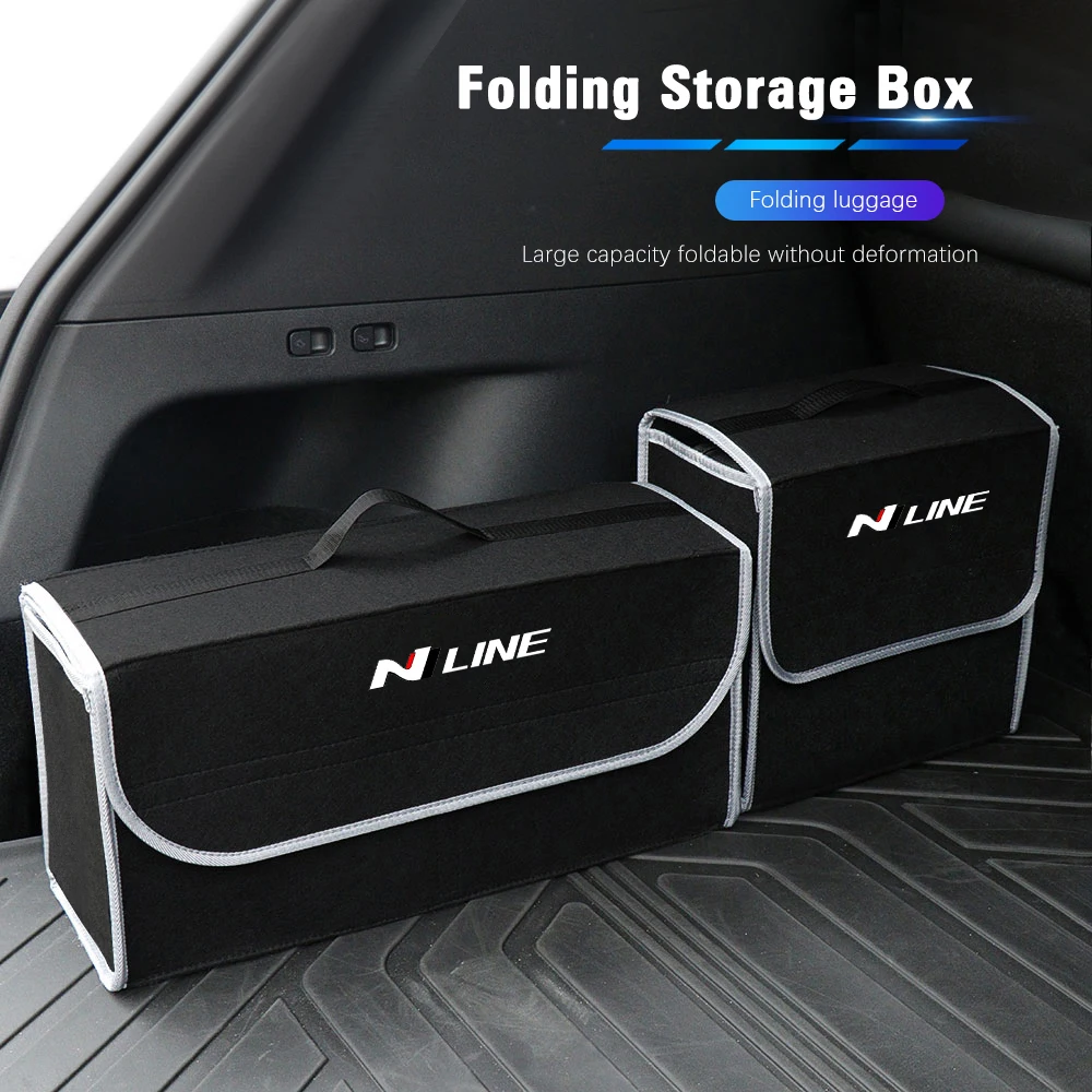صندوق منظم صندوق السيارة سعة كبيرة حقيبة تخزين قابلة للطي لشركة Hyundai Genesis N-LINE I20 I30 I40 IX20 IX35 Kona Getz Veloster #1