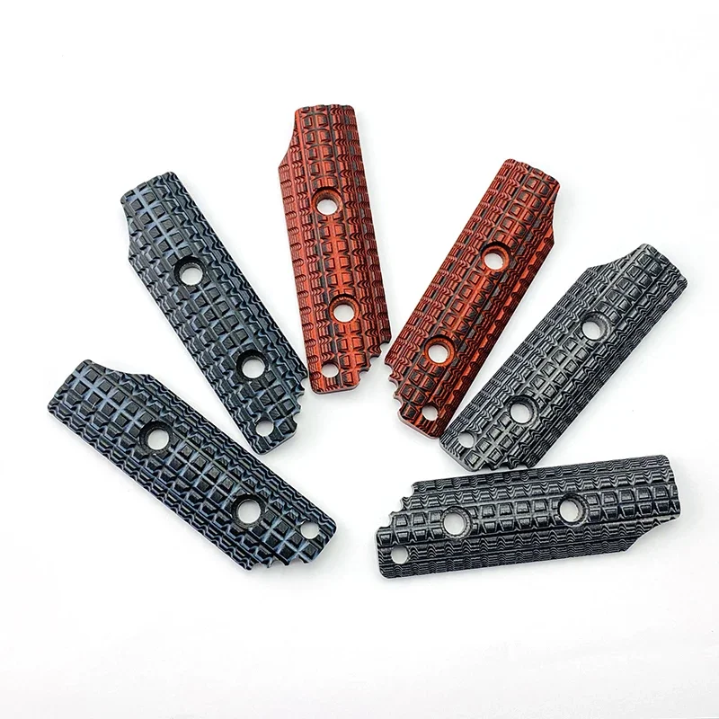 1pair Checkered Pattern G10 Composite Handle Grips for DIY ST SA/DB Knife Patch Modification Materials Accessories