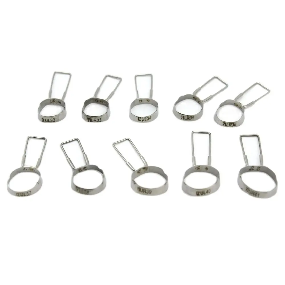 40Pcs Dental Space Maintainer Preformed Orthodontics Braces Teeth Gap Retainer Molar Band Loop Kit Tools Adjacent 2nd 32#-41#