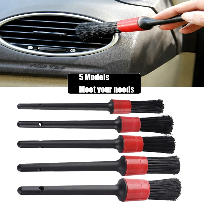 

5PCS Car Cleaning Brush Kit Soft Bristle Detail Brushes For Car Motorcycle Detailing Brush Set Wheel Rims Cleaning Brush Tools