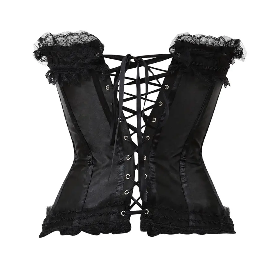 Sexy Corset Lace Overbust Lingerie For Women Gothic Satin Body Shaper Bridal Corselet Bustier Top Vintage Costumes Plus Size