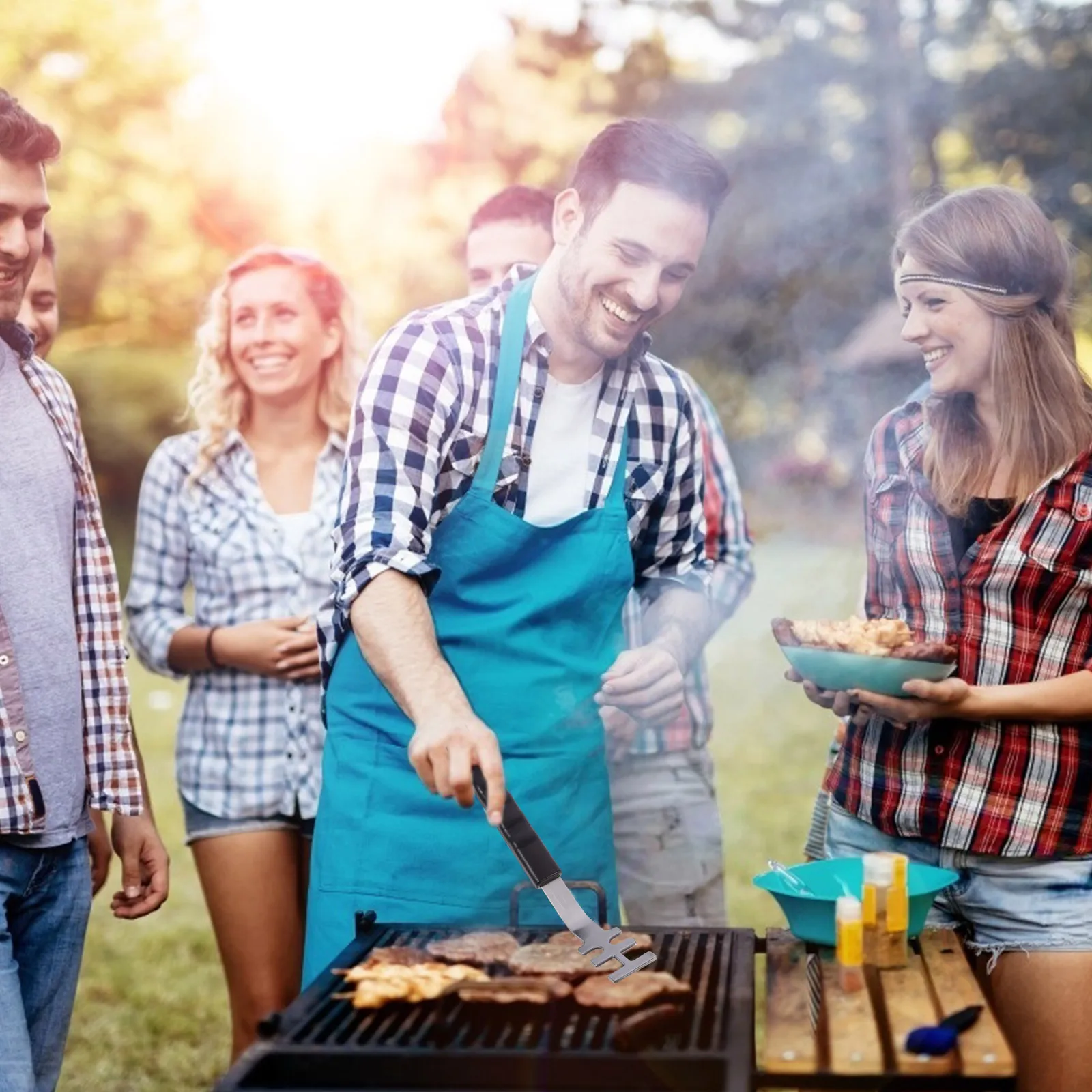 

1Pcs Heat Resistant Grill Mesh Puller Premium Stainless Steel Bbq Handle for Oven Net Anti Scald Kitchen Barbecue Utensil