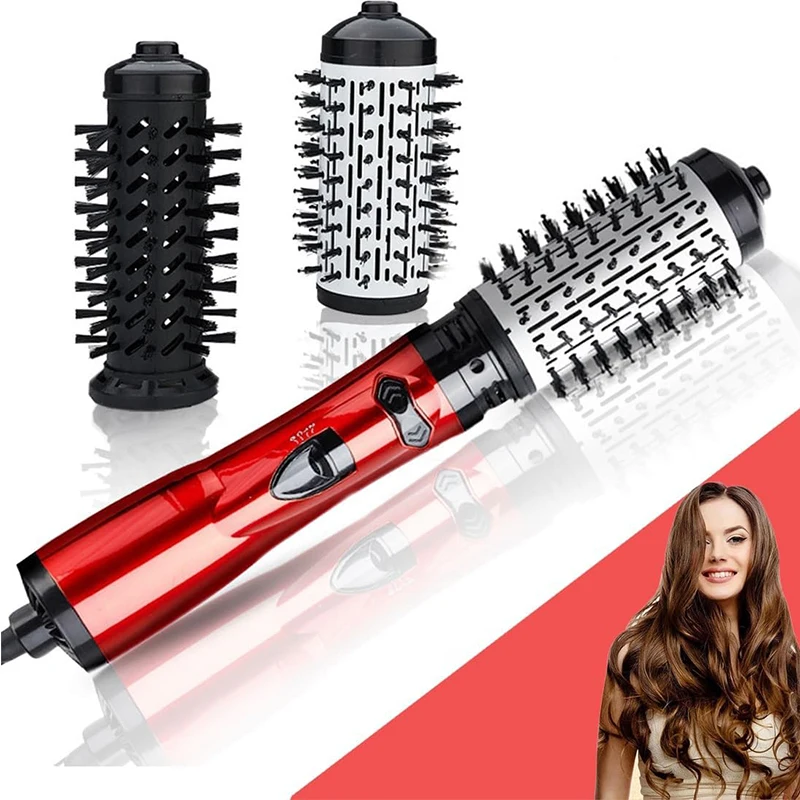 Multi-Functional 2 In 1 Hot Air Brush Automatic Hair Curler Straightener Rotating Volumizer Curling Iron Ceramic Hot Comb