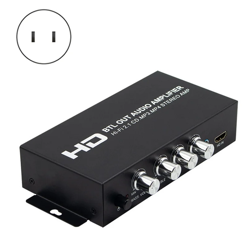 FFYY-Audio Amplifier 2.1CH HI-FI 160W+ 80W Bluetooth Compatible Via RCA AUX Bass/Treble Control For Home/Car Outdoor