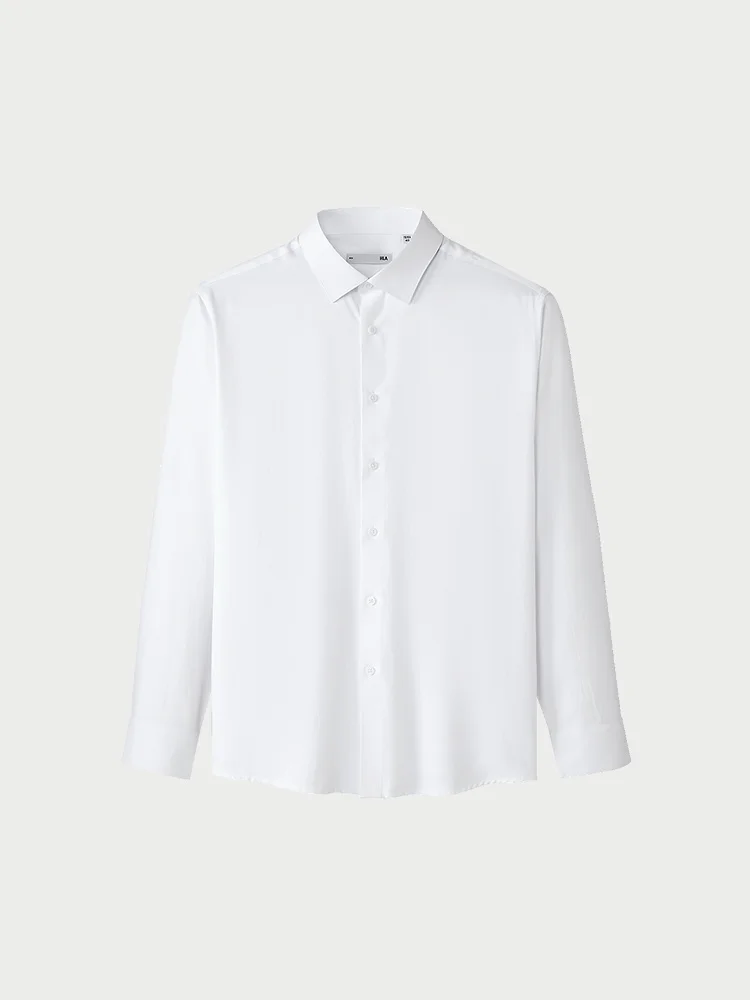Business Casual Long Sleeve Shirt Men's Slim Fit Sharp Collar Elastic HLA Home Fashion Spring Summer New Style Shirt