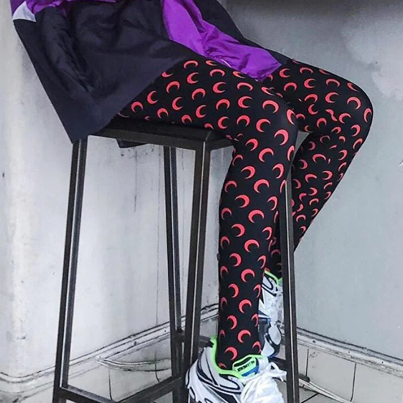 Moon Print Pants，Graphic,Printed,Leggings,Women,Spring,Summer,2025,Stretchy,Tight,Thin,Trousers,pantyhose