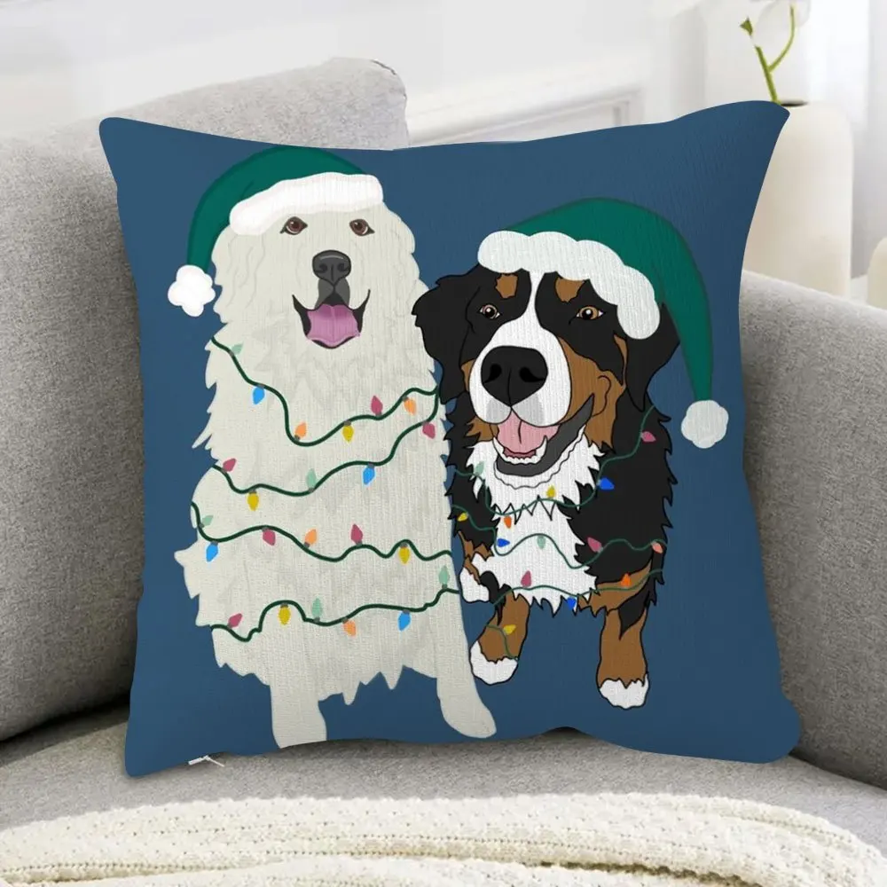 Cute Dog Christmas Pajama Throw Pillow for Pet Lovers Holiday Home Decor Seasonal Gift Accent Cushion
