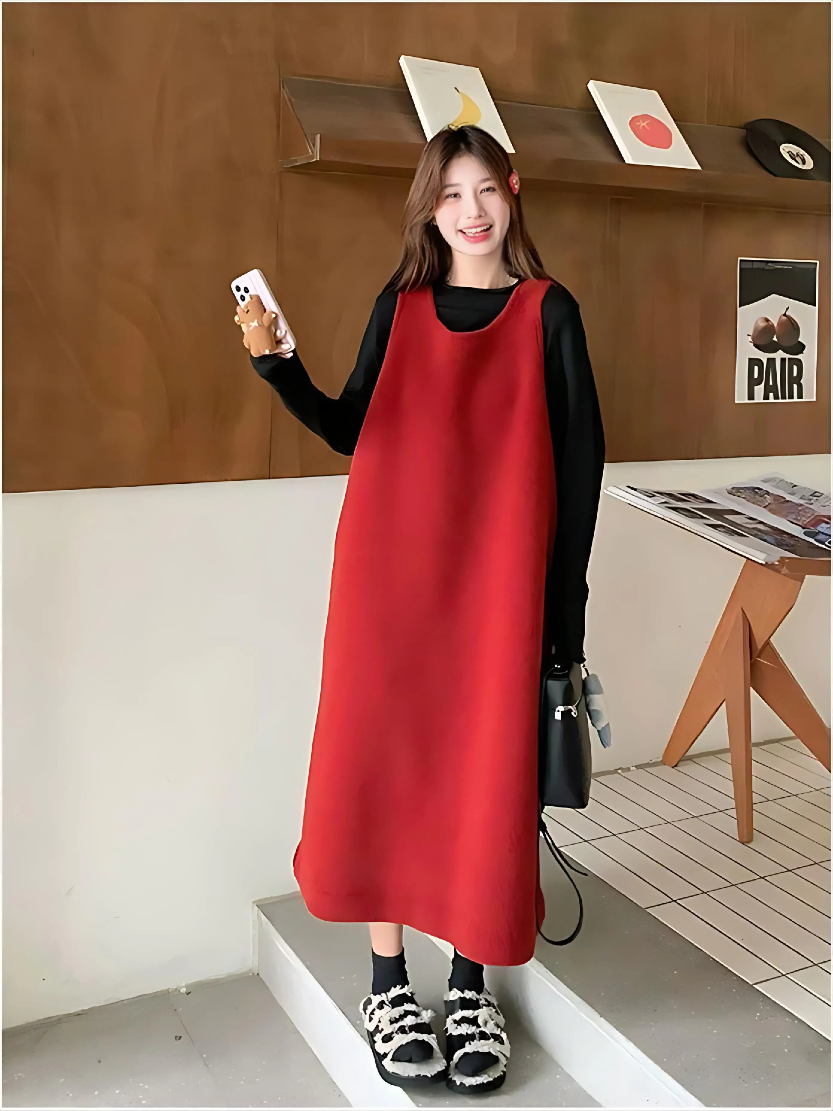 

Вязаное платье без рукавов для вечеринок, женское зимнее, с V-образным вырезом, объемное, с капюшоном, высококачественное, с пайетками, солнцезащитное, иллюзия-двойка, OL