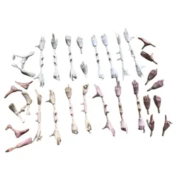 1/6 Doll Hands Feet Super White Beige Brown Doll Accessories 4 Gesture Doll Hands Decors For Female Dolls