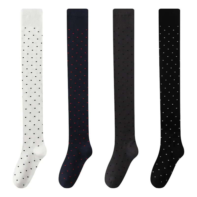 1/4 Paar elegante, minimalistische, kniehohe, gepunktete Socken für Damen, einfarbig, bequeme Stapelsocken, modische lange Röhrensocken ﻿
