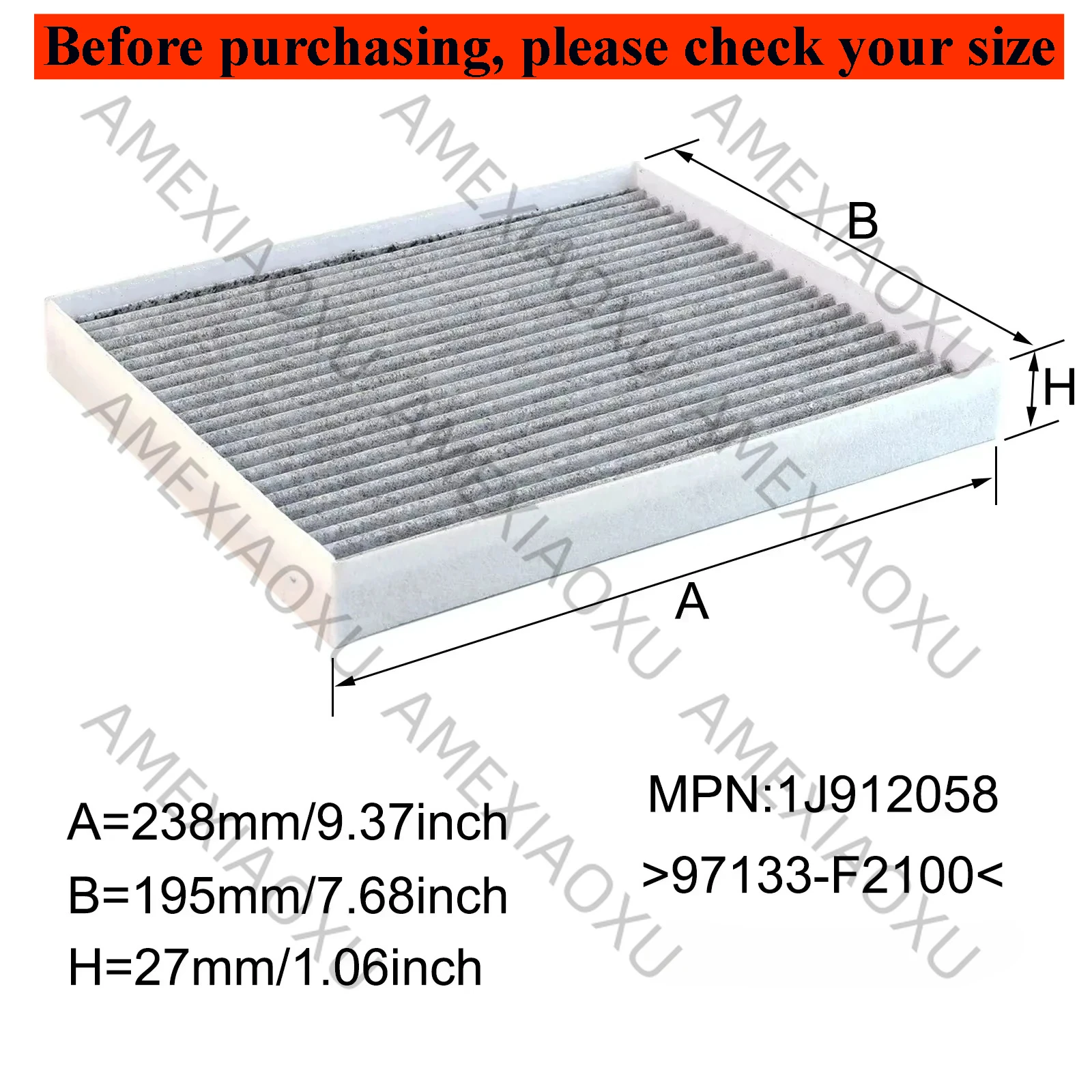 97133-F2100 97133-F2200 Car Pollen Cabin Air Filter For Hyundai Ioniq AE Kona EV Tucson Kia Niro 2017 2018 2019 2020 2021 2022