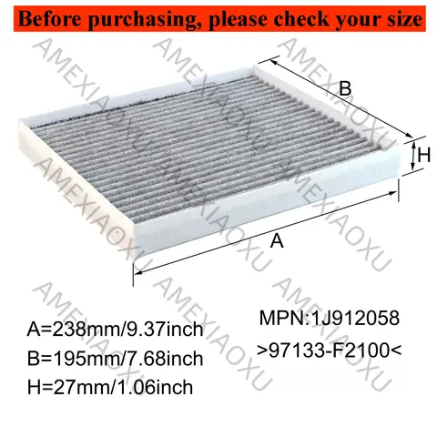 97133-F2100 97133-F2200 Auto Polline Filtro Aria Cabina Per Hyundai Ioniq AE Kona EV Tucson Kia Niro 2017 2018 2019 2020 2021 2022