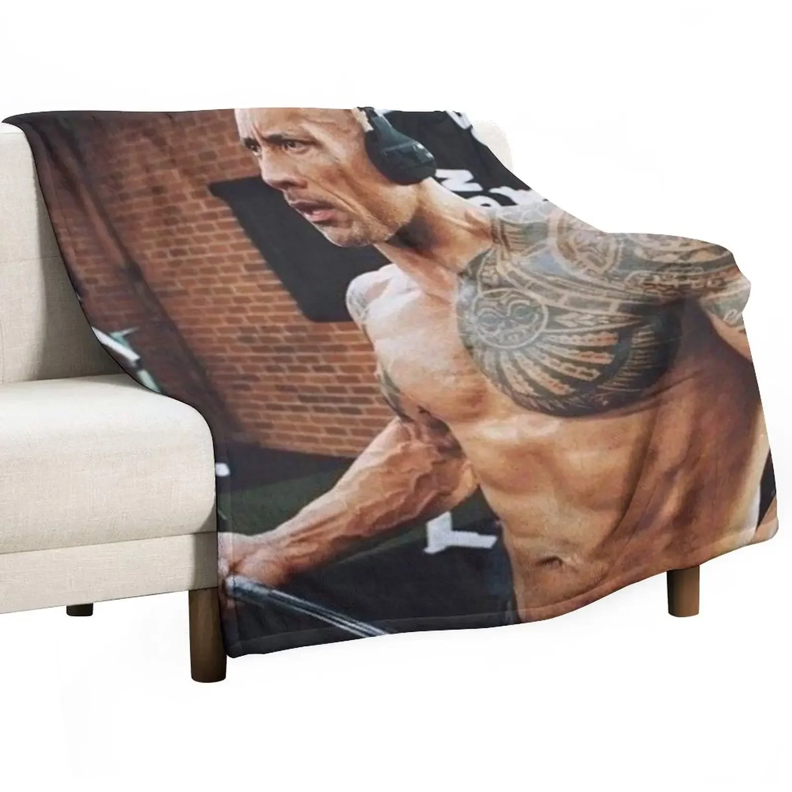 dwayne the rock johnson gym Throw Blanket Multi-Purpose Hair Decorative Sofa Blankets