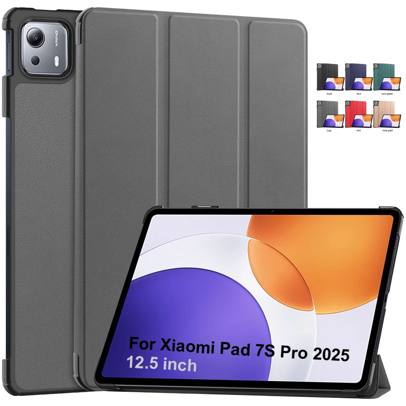 For Xiaomi Pad 7S Pro 12.5 inch 2025 Case Magnetic Fold PU Leather Hard Stand Smart Cover For Coque Xiaomi Pad 7S Pro Case Funda