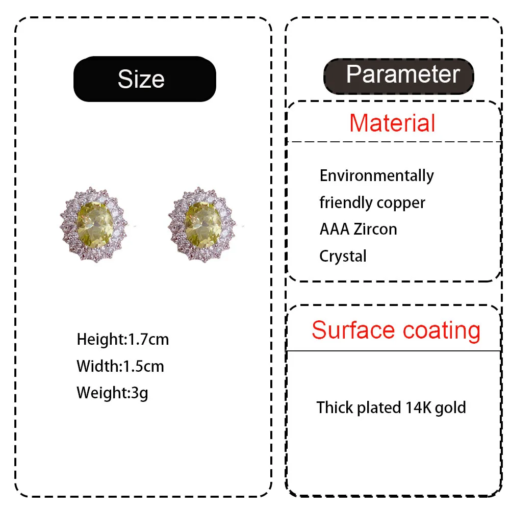New Korean Version 925 Silver Needle Niche Luxury Sparkling Olive Green Zircon Stud Earrings For Women Wedding Elegant Jewelry