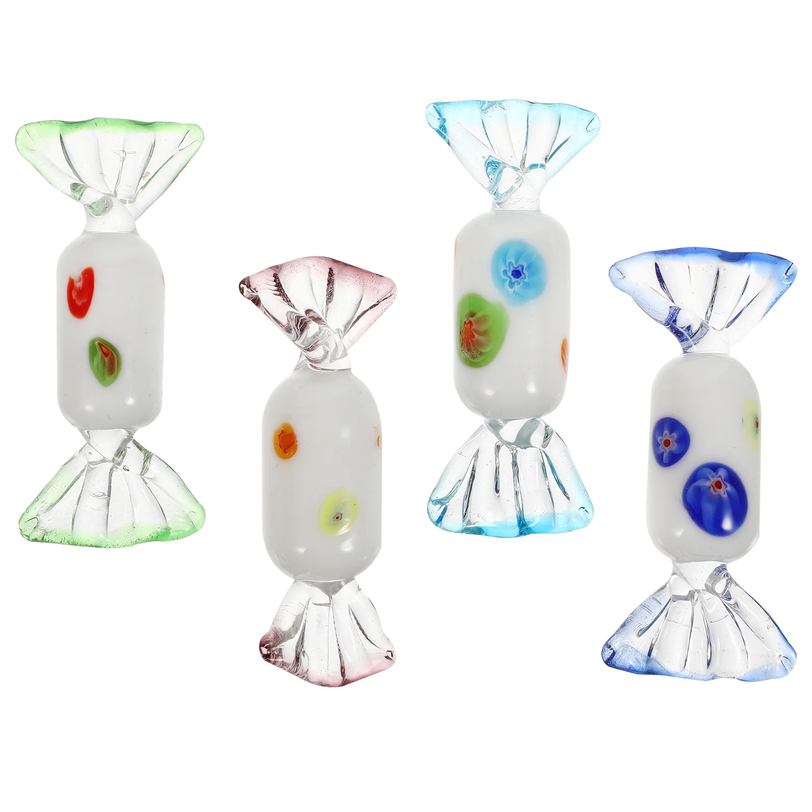 

4Pcs Glass Candy Decor Realistic Desktop Ornament Home Decoration Hotel Flower Shop Wedding Christmas Decoration Gift