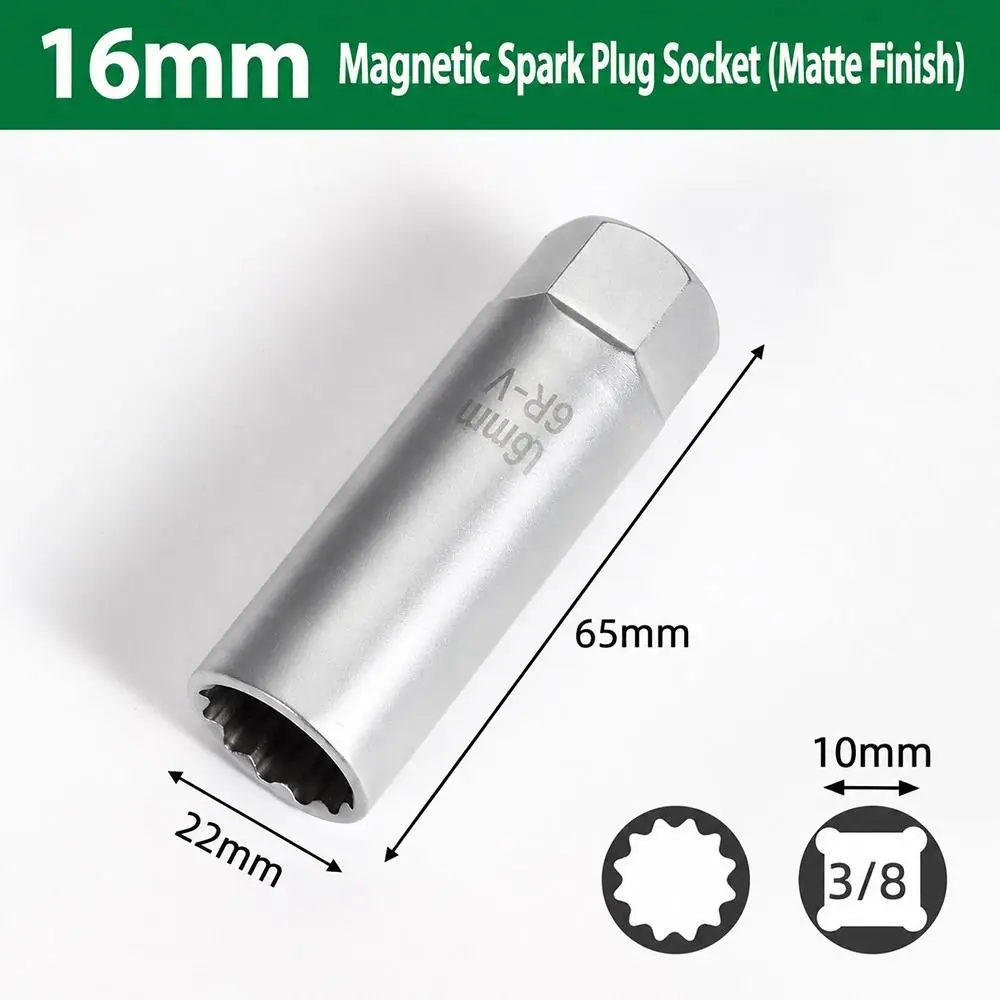 Chrome Vanadium Steel Spark Plug Socket Magnetic Retainer Universal Swivel Spark Plug Removal Tool Mirror Finish