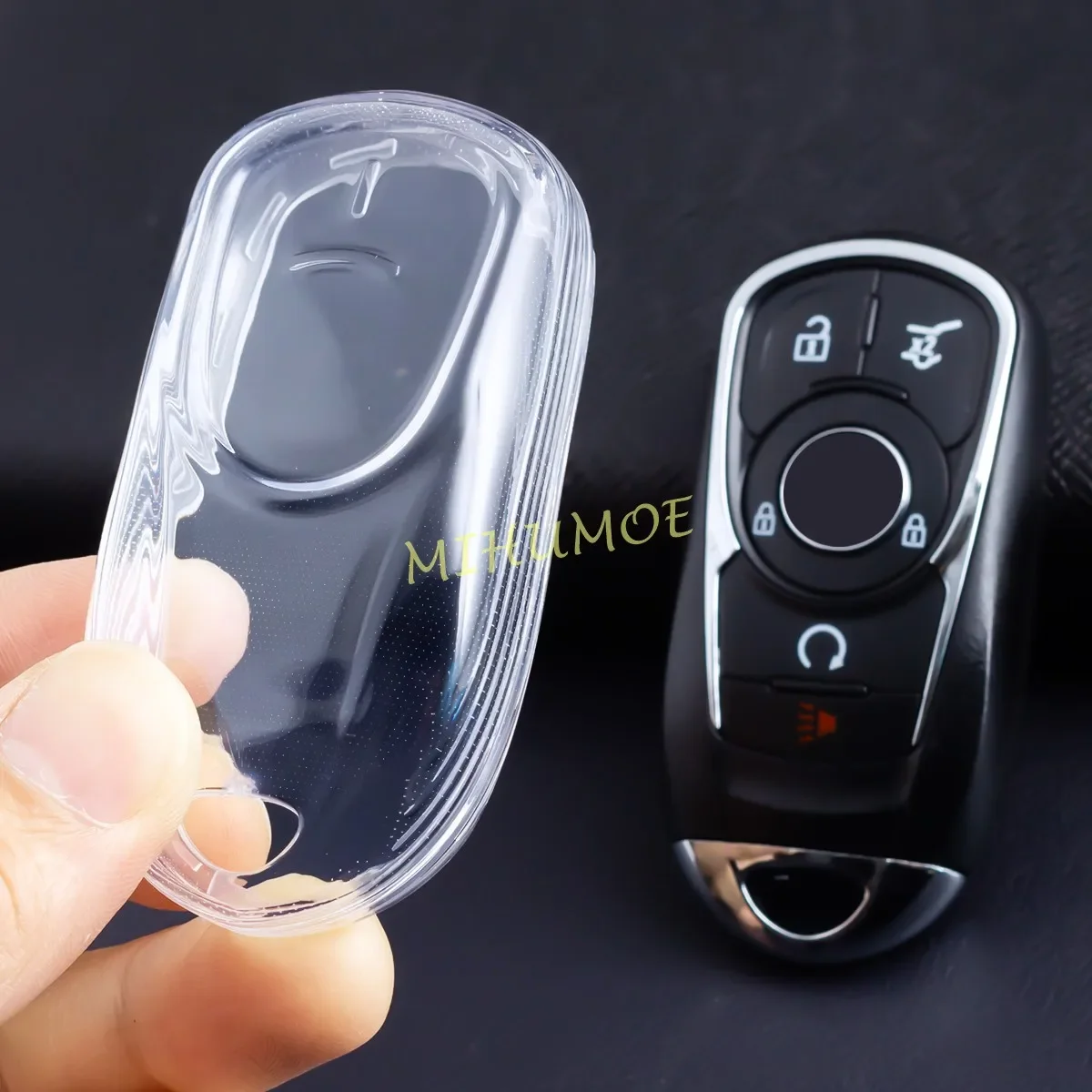 Voor Buick Regal Enclave Voor Visie Encore Gx Sportback Lacrosse Tourx Zwart Transparant Auto Sleutelhanger Case Cover Sleutelhanger Ring