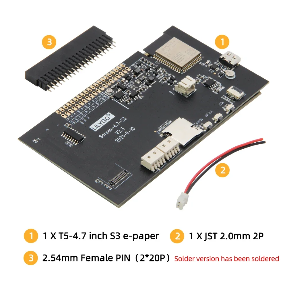 TTGO T5 4,7 Polegadas E-paper V2.3 ESP32-S3 TF Módulo de exibição da placa de driver de desenvolvimento para Arduin