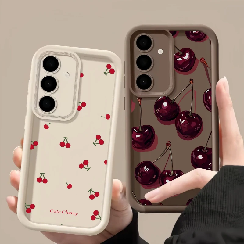 Cute Red Cherry Print Phone Case For Samsung Galaxy A35 A14 